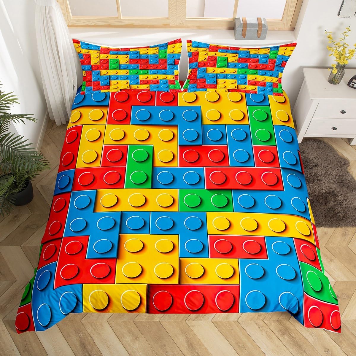 Building Block Duvet Cover Twin King Rainbow Construction Bedding Set Colorful Bricks Comforter Cover For Teen Girls Room Decor EU Single(135x200cm)
Building Block Duvet Cover Twin King Rainbow Construction Bedding Set Colorful Bricks Comforter Cover For Teen Girls Room Decor EU Single(135x200cm)