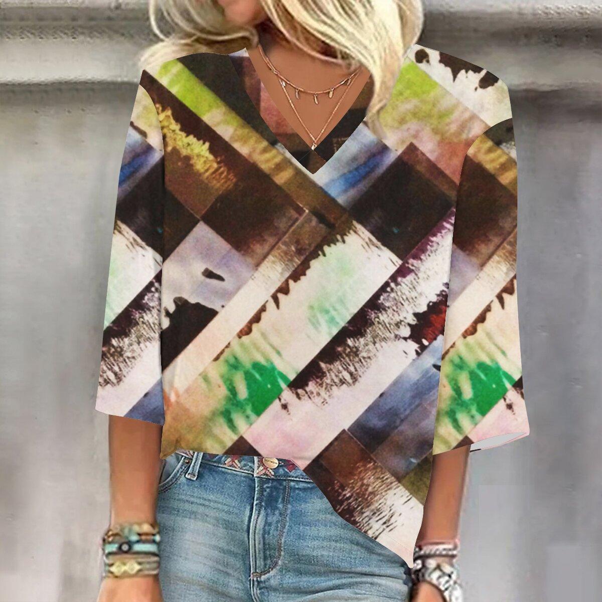 2023 Весенне-осенний новый модный топ с рукавом 3/4 и принтом
2023 Весенне-осенний новый модный топ с рукавом 3/4 и принтом