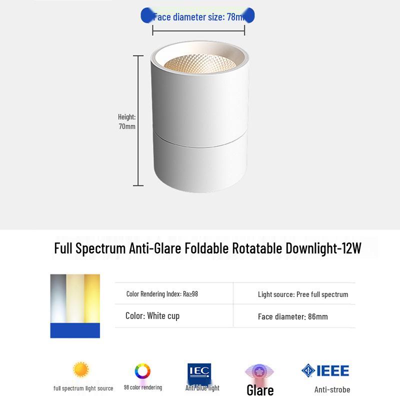 Складной светодиодный светильник направленного света полной спектральной мощности для гостиной и крыльца Neutral White 4000K - Full Spectrum, USA Chip
Складной светодиодный светильник направленного света полной спектральной мощности для гостиной и крыльца Neutral White 4000K - Full Spectrum, USA Chip