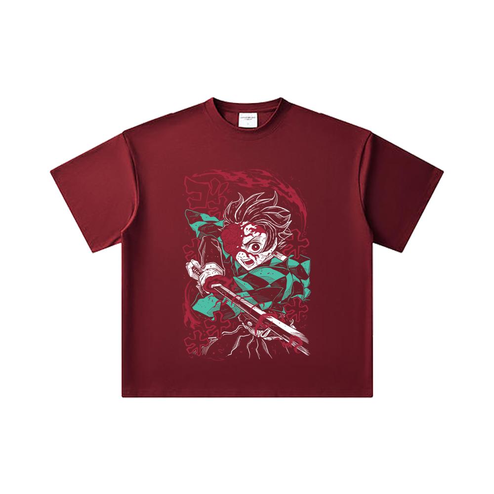 260 GSM Double Yarn 32 Count 100% Cotton Demon Slayer V41 Demon Tanjiro Print Unisex Heavy Cotton T Shirt 2XL вина червоного кольору
260 GSM Double Yarn 32 Count 100% Cotton Demon Slayer V41 Demon Tanjiro Print Unisex Heavy Cotton T Shirt 2XL вина червоного кольору