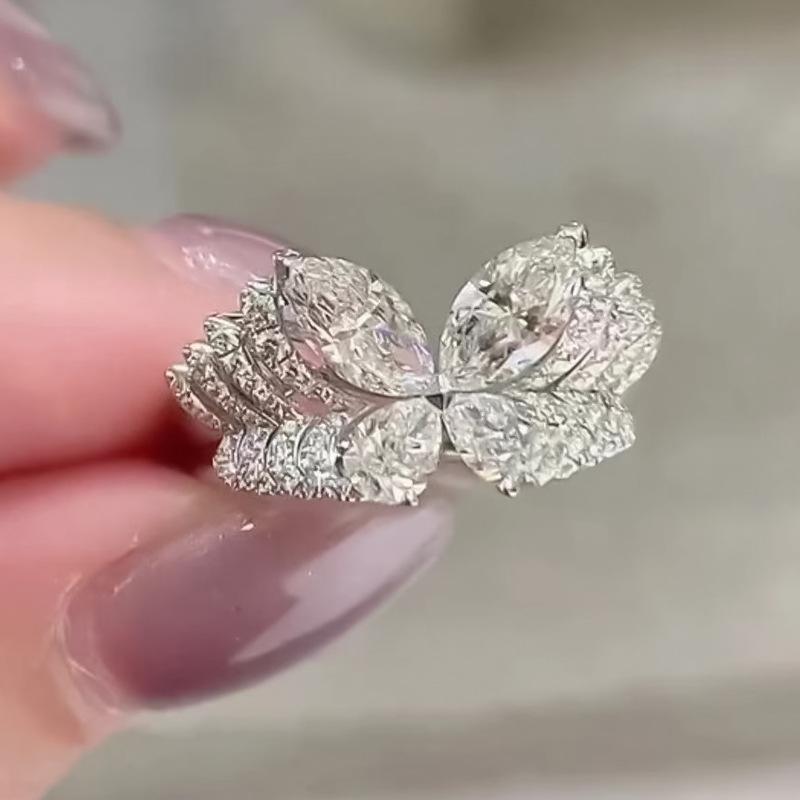 Luoxi Temple S925 Silver Layered Butterfly Ring - Women s Style with Phantom Diamond Design Size 5
Luoxi Temple S925 Silver Layered Butterfly Ring - Women s Style with Phantom Diamond Design Size 5