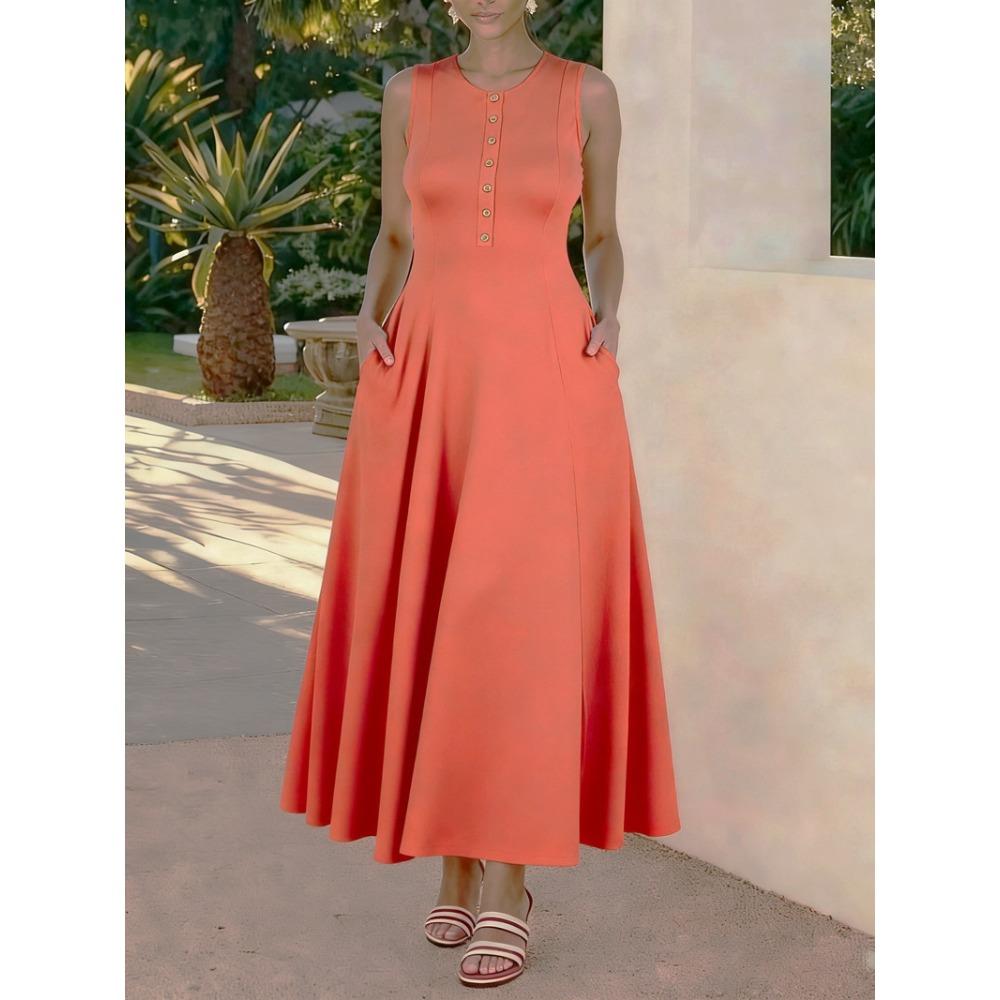 New Summer Plain-color Sleeveless Dress - Loose and Elegant Long Dress for Women S оранжевый
New Summer Plain-color Sleeveless Dress - Loose and Elegant Long Dress for Women S оранжевый