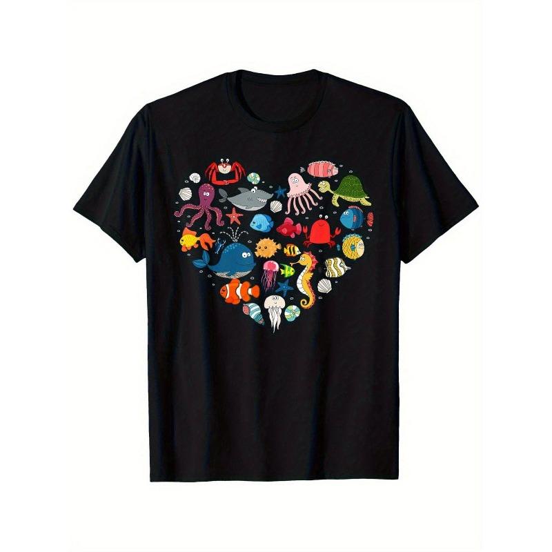 European sizes Boys & Girls Sea Animals Print Black T-Shirt - Short Sleeve Crew Neck Casual Knit Top with Marine Life Patterns 164cm чорний
European sizes Boys & Girls Sea Animals Print Black T-Shirt - Short Sleeve Crew Neck Casual Knit Top with Marine Life Patterns 164cm чорний