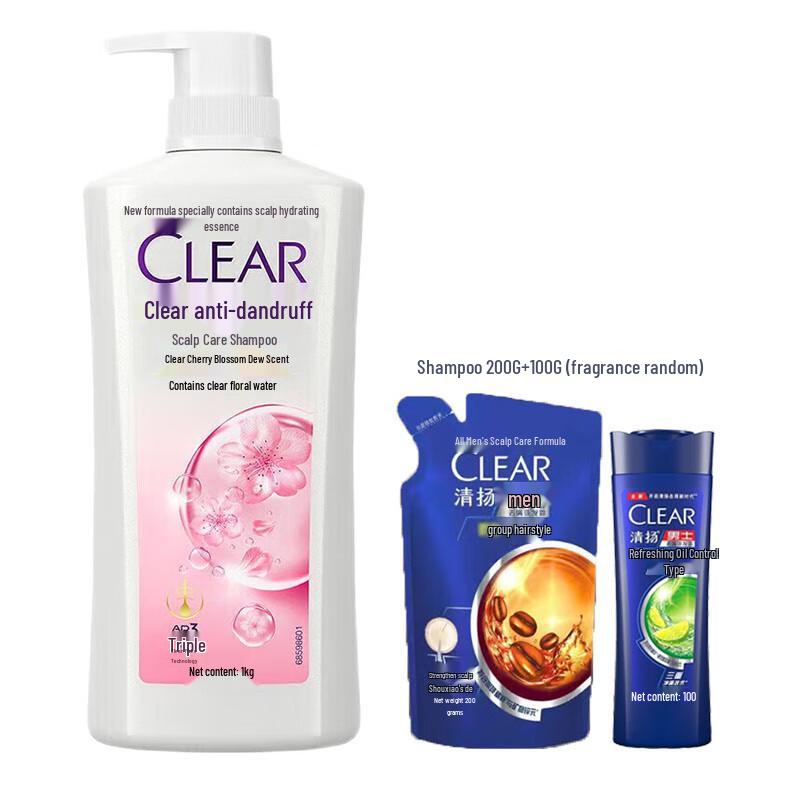 Clear Anti-Dandruff Scalp Care Shampoo Cherry Blossom Scent 1000g + 100g + 200g
Clear Anti-Dandruff Scalp Care Shampoo Cherry Blossom Scent 1000g + 100g + 200g