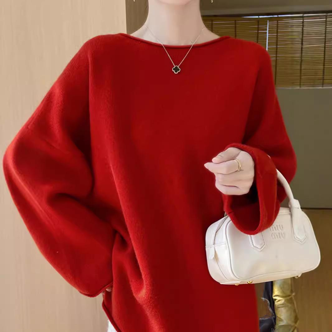 Women s Loose Fit Cashmere Crew Neck Sweater, Drop Shoulder, Long Sleeve, Mid-Length One Size (90-145 jin)
Women s Loose Fit Cashmere Crew Neck Sweater, Drop Shoulder, Long Sleeve, Mid-Length One Size (90-145 jin)