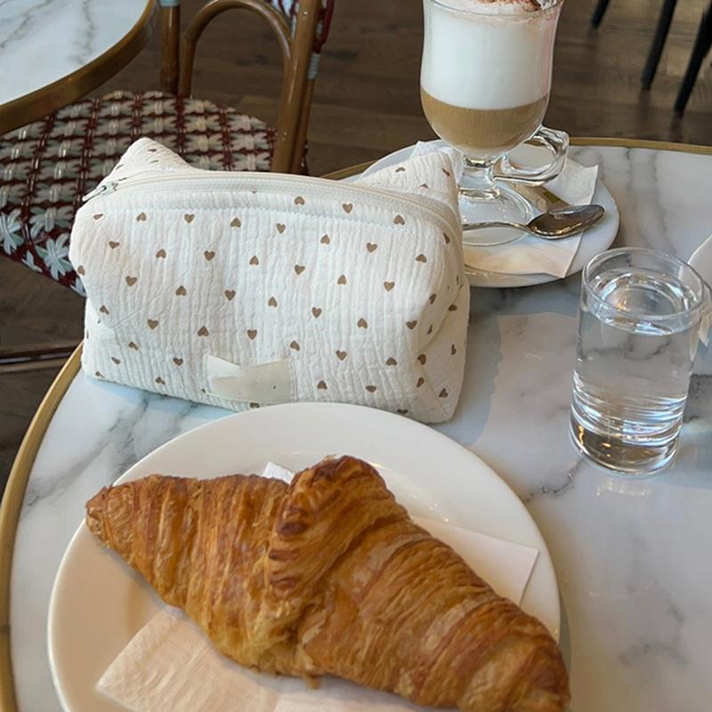 Свежая Милая Косметичка с Принтом Большая Вместимость Портативная Сумка для Хранения Сумки для Макияжа Дорожные Сумки для Туалетных Принадлежностей для Девочек Подарки