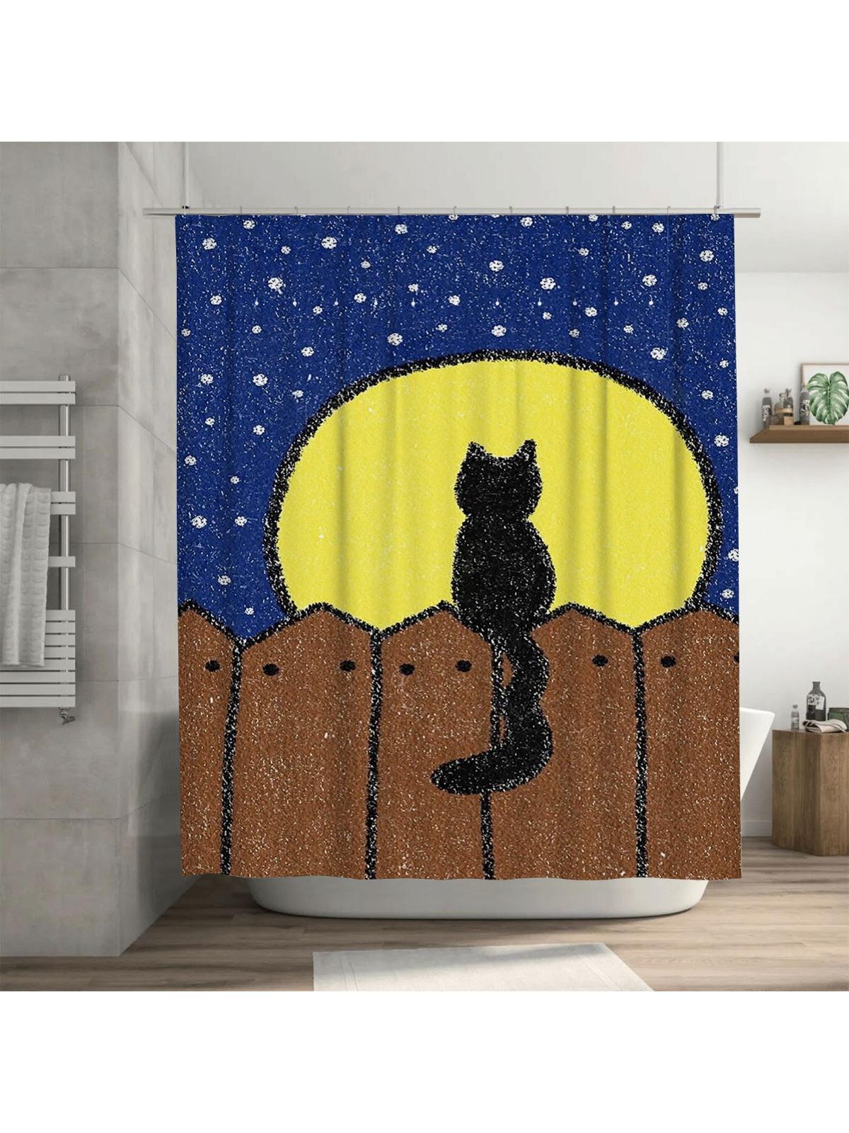 Black Cat on Fence Under Moon Waterproof Shower Curtain Heat Resistant Machine Washable Non-Transparent 180x180cm 90X180cm(35x70in)
Black Cat on Fence Under Moon Waterproof Shower Curtain Heat Resistant Machine Washable Non-Transparent 180x180cm 90X180cm(35x70in)