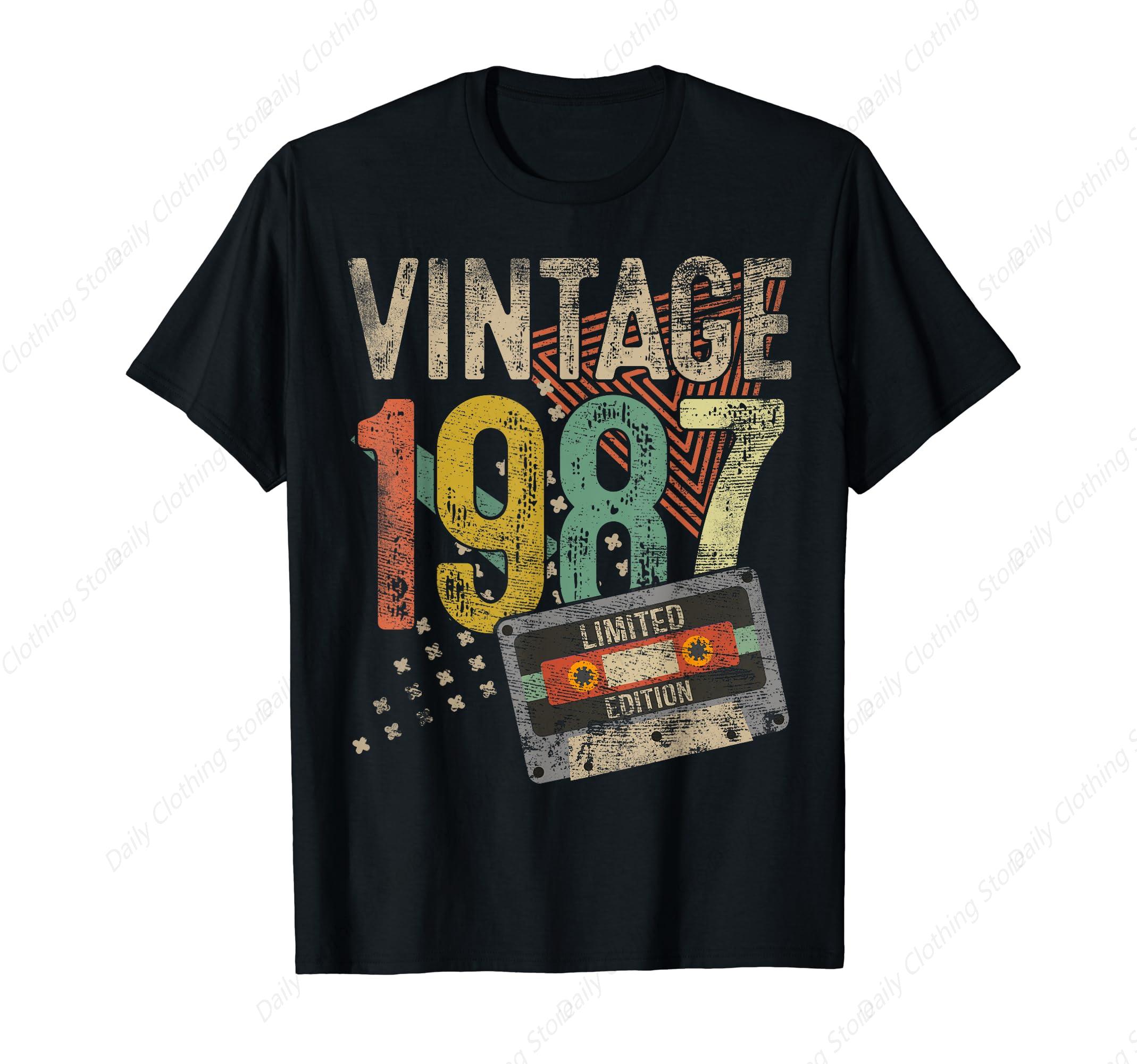37 Year Old Gifts Vintage 1987 Decoration 37th Birthday TShirt Graphic Clothing Gifts Short Sleeve Leisure Comfortable Tops S
37 Year Old Gifts Vintage 1987 Decoration 37th Birthday TShirt Graphic Clothing Gifts Short Sleeve Leisure Comfortable Tops S