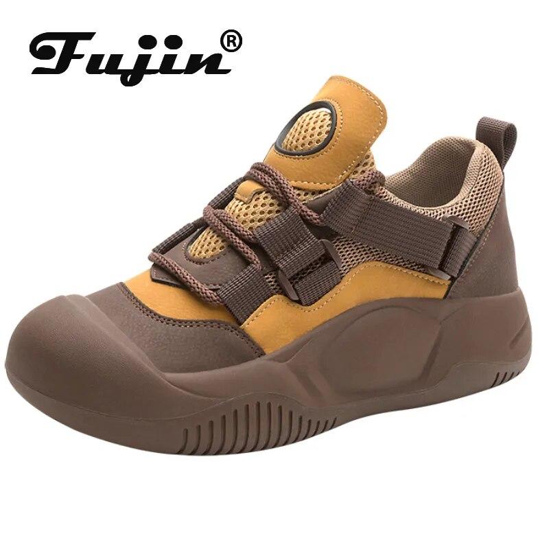 Fujin 4,5 см, женские кроссовки на танкетке, эргономичные замшевые женские осенние ботильоны из натуральной кожи с воздушной сеткой, весенняя обувь
Fujin 4,5 см, женские кроссовки на танкетке, эргономичные замшевые женские осенние ботильоны из натуральной кожи с воздушной сеткой, весенняя обувь