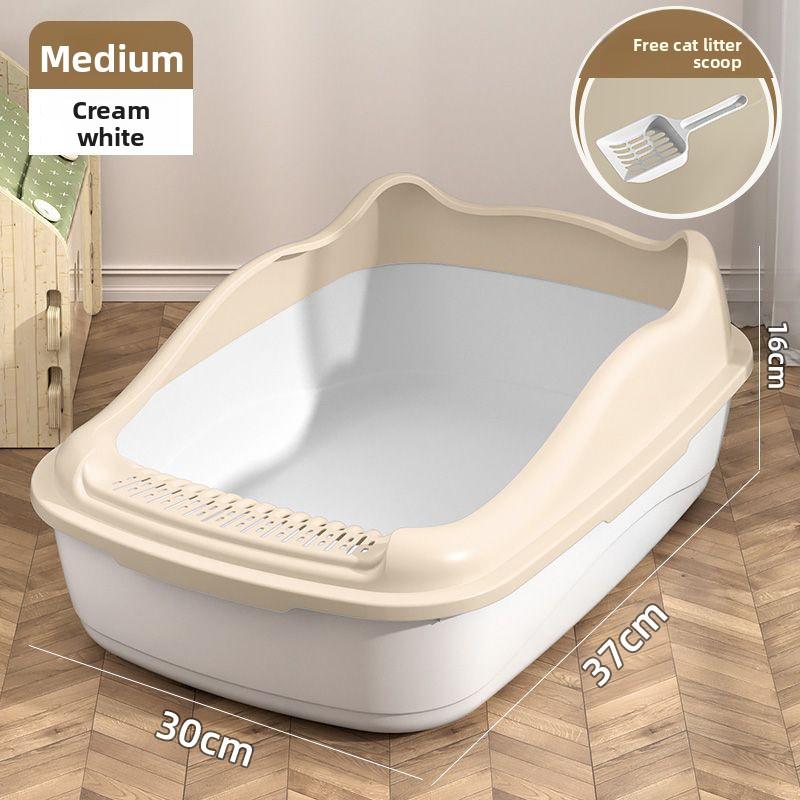 High Fence Large Cat Litter Box Pet Supplies Plastic Extra Large Semi-closed Splash-proof Kitten Feces Box Free cat litter scoop
High Fence Large Cat Litter Box Pet Supplies Plastic Extra Large Semi-closed Splash-proof Kitten Feces Box Free cat litter scoop