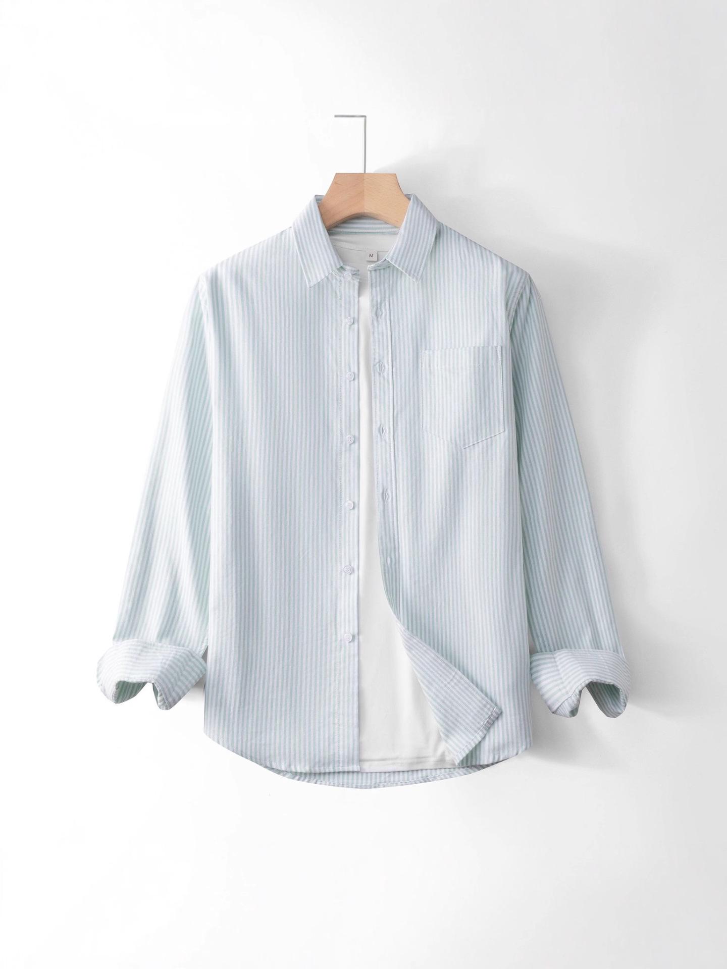 Мужская модная хлопковая рубашка в полоску с длинным рукавом - Повседневная, Универсальная, Свежий образ XXL светло-зеленый
Мужская модная хлопковая рубашка в полоску с длинным рукавом - Повседневная, Универсальная, Свежий образ XXL светло-зеленый