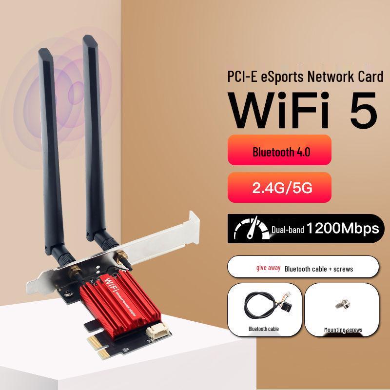Гігабітна бездротова мережева карта AX210 з Bluetooth 5.3, тридіапазонна 5G, WiFi 6 для настільного ПК (PCI-E)
Гігабітна бездротова мережева карта AX210 з Bluetooth 5.3, тридіапазонна 5G, WiFi 6 для настільного ПК (PCI-E)