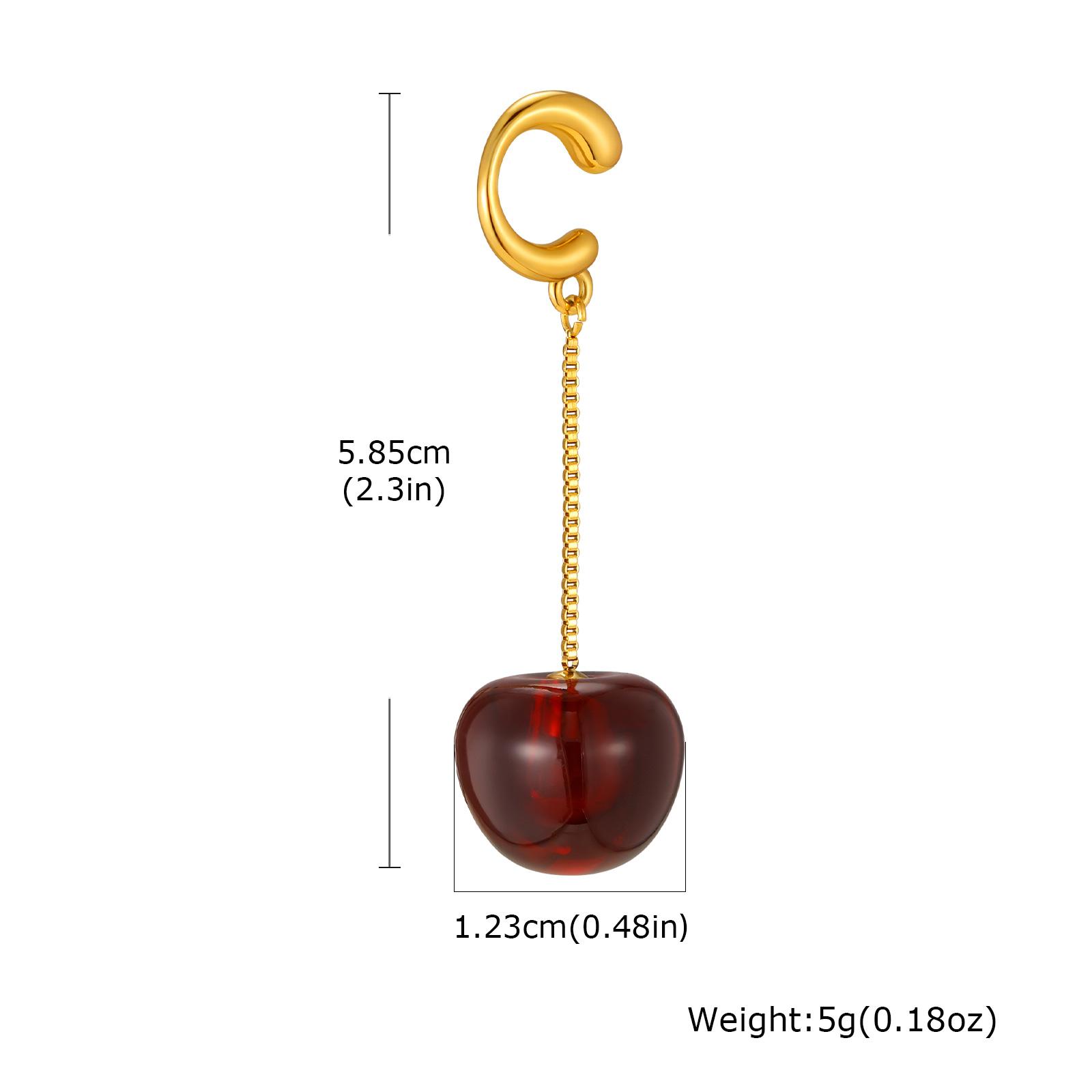 Stainless Steel Non-piercing Cuff Ear Clip Earring, Cherry Strawberry Long Chain Fake Piercing Ear Bone Clip On Earrings
Stainless Steel Non-piercing Cuff Ear Clip Earring, Cherry Strawberry Long Chain Fake Piercing Ear Bone Clip On Earrings