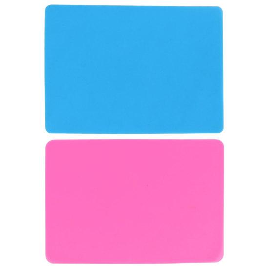 2 шт. силиконовые коврики для рукоделия, моющиеся многоразовые многоцелевые настольные коврики для литья смолы, художественная роспись ногтей розовый/синий