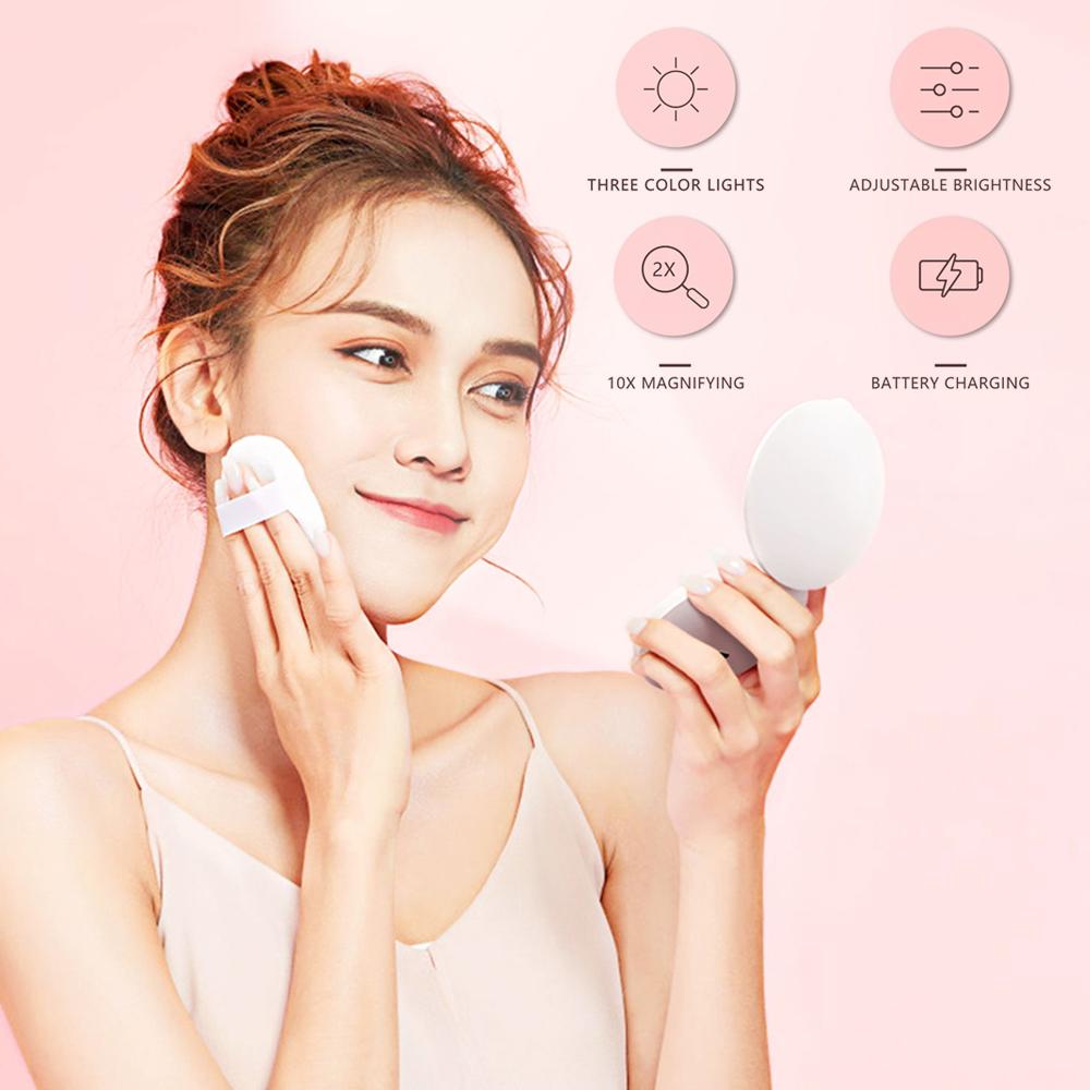 Folding LED Makeup Mirror 1X/2X Magnification Compact Mirror Dimmable Rechargeable Travel Mirror
Folding LED Makeup Mirror 1X/2X Magnification Compact Mirror Dimmable Rechargeable Travel Mirror