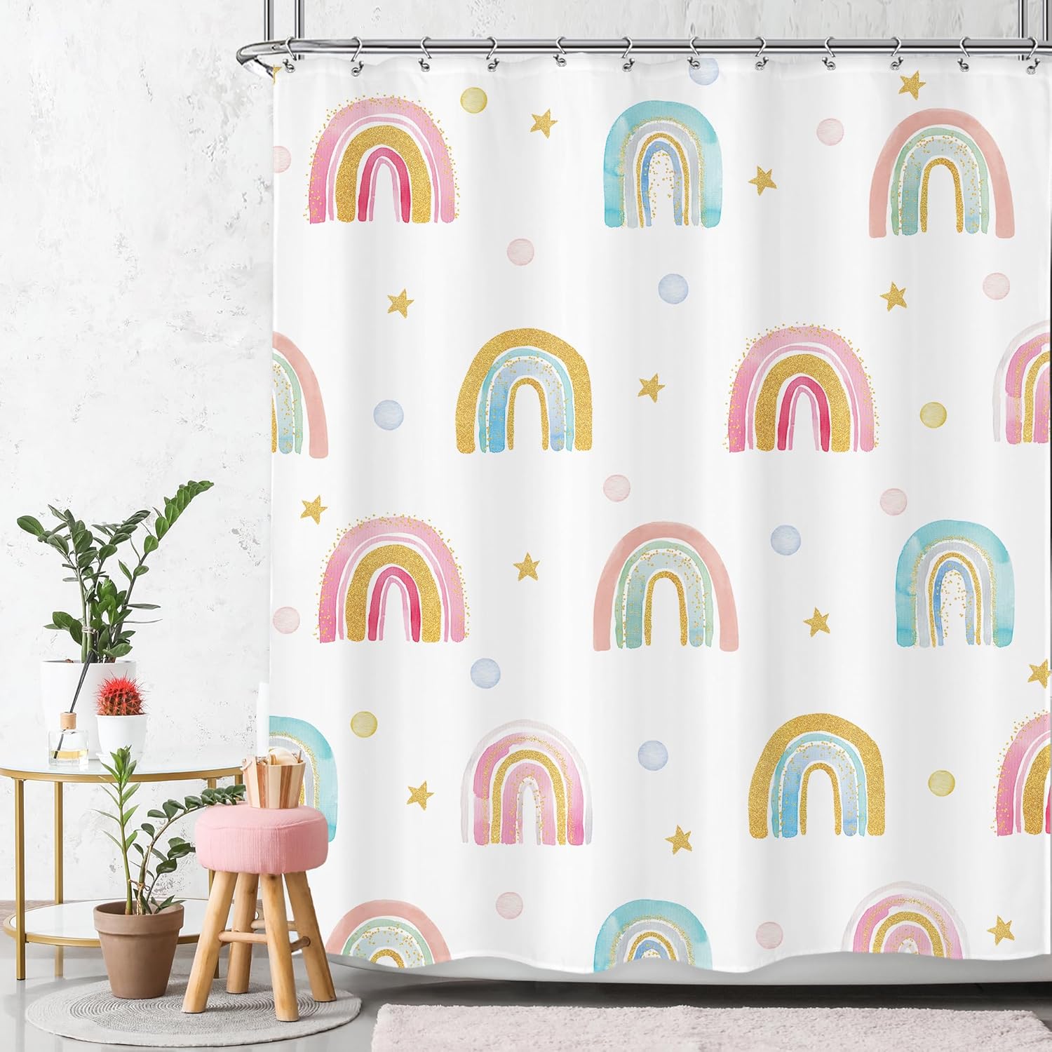 Kids Girls Purple Rainbow Shower Curtain Boho Rainbow Lavender Polka Dots Cartoon Cute Princess Vintage Preppy Girly Bathroom W60H190(CM)-1 Pcs
Kids Girls Purple Rainbow Shower Curtain Boho Rainbow Lavender Polka Dots Cartoon Cute Princess Vintage Preppy Girly Bathroom W60H190(CM)-1 Pcs