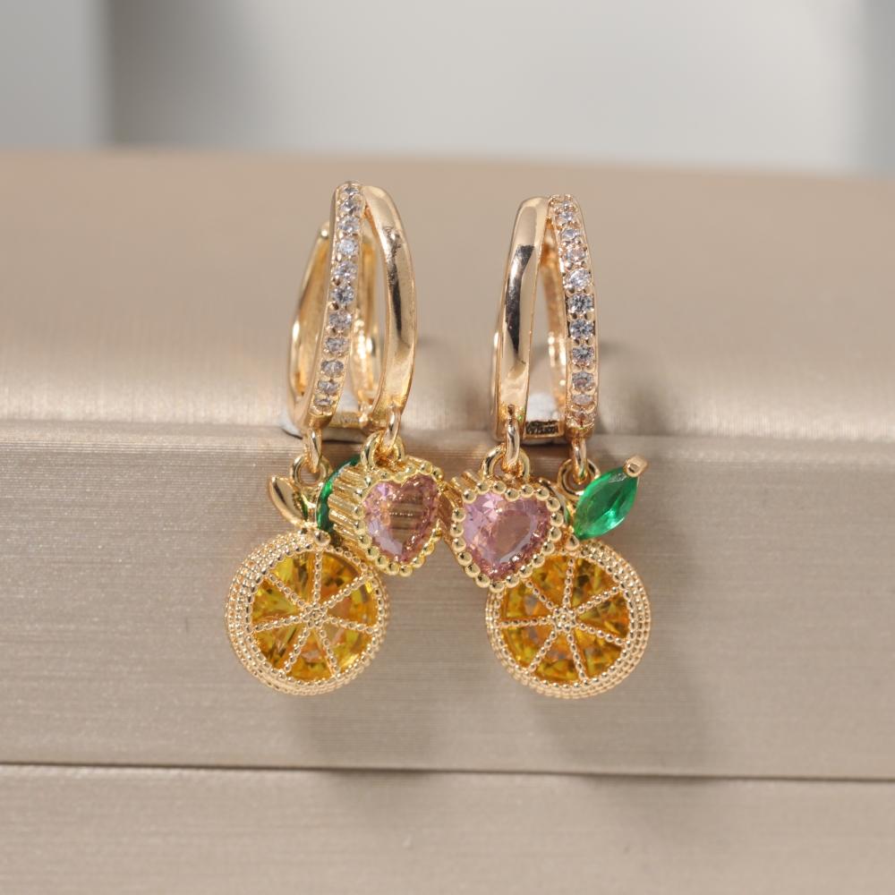 1 Pair Cute Lemon with Heart Shape Zirconia Dangle Earrings for Women Earring Jewelry Party Accessories золотий
1 Pair Cute Lemon with Heart Shape Zirconia Dangle Earrings for Women Earring Jewelry Party Accessories золотий