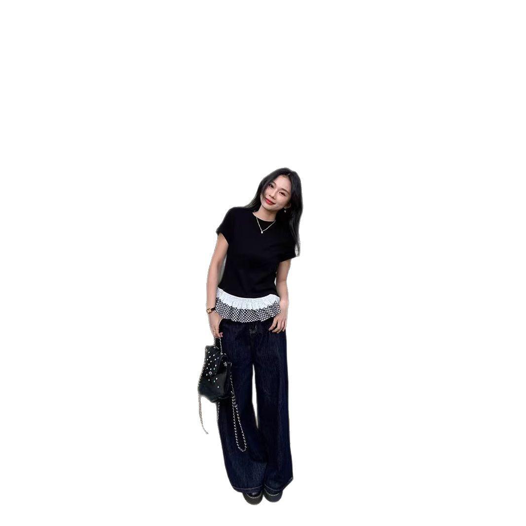 Women s Chic Black Ruffle Layered Short Sleeve T-Shirt - Spring/Summer Round Neck Design Medium чёрный
Women s Chic Black Ruffle Layered Short Sleeve T-Shirt - Spring/Summer Round Neck Design Medium чёрный