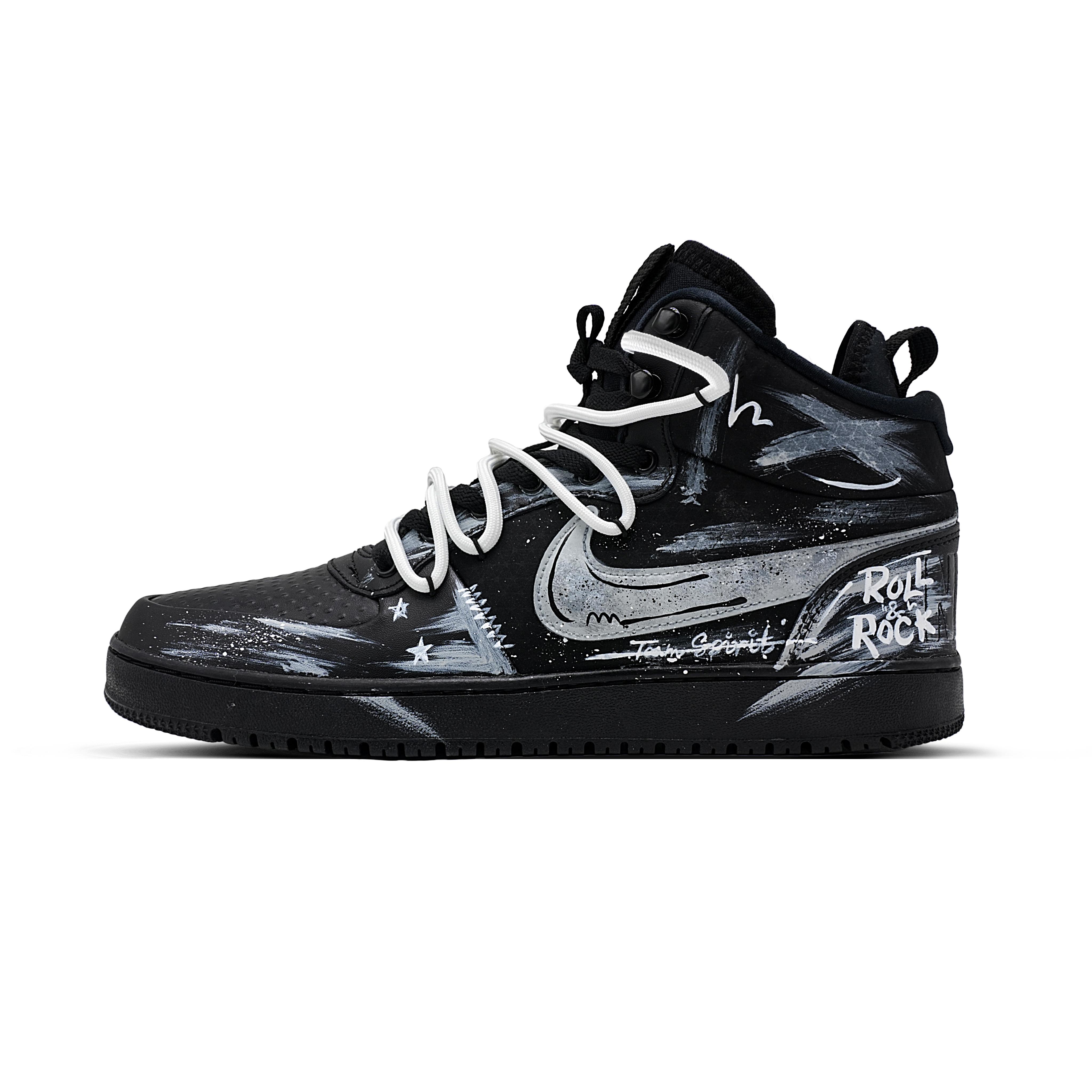 Nike Court Borough Graffiti Ink Synthetic Leather Thermal Abrasion Resistant Mid top Skateboard Shoes Men s Black Gray AA0547-002(Team1727- ) 41
Nike Court Borough Graffiti Ink Synthetic Leather Thermal Abrasion Resistant Mid top Skateboard Shoes Men s Black Gray AA0547-002(Team1727- ) 41