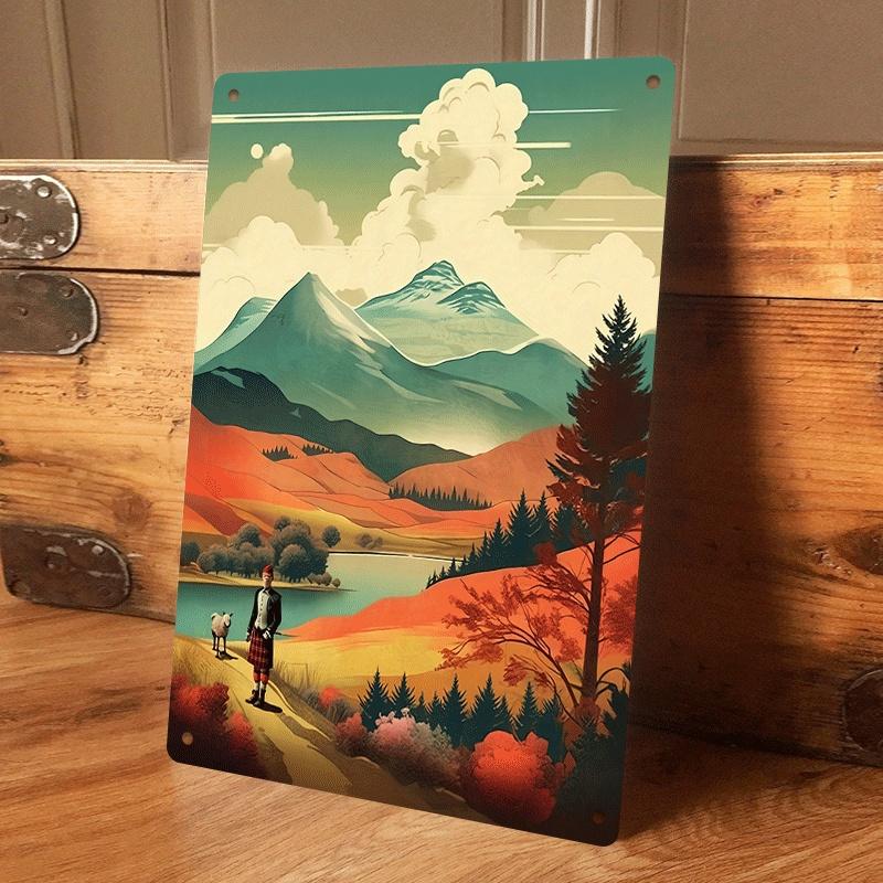 1 piece of Scottish Highland scenery tinplate wall hanging, retro style living room/entryway decorative painting, mountain lake (as the picture,20x30cm)
1 piece of Scottish Highland scenery tinplate wall hanging, retro style living room/entryway decorative painting, mountain lake (as the picture,20x30cm)
