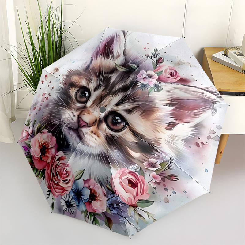 1pc Appealing Kitten & Flower Automatic Folding Umbrella - 3 Folding Design, Vivid Cartoon Pattern, Suitable for Outdoor Activities, A Gift
1pc Appealing Kitten & Flower Automatic Folding Umbrella - 3 Folding Design, Vivid Cartoon Pattern, Suitable for Outdoor Activities, A Gift