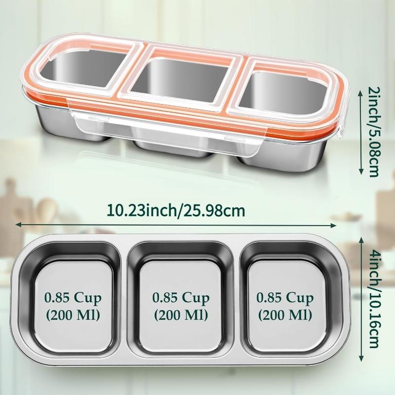 304Stainless Steel Snack Containers 5 Pack Leak Proof 3 Compartment Bento Box for Kids Adults School Work Travel Stackable Lunch
304Stainless Steel Snack Containers 5 Pack Leak Proof 3 Compartment Bento Box for Kids Adults School Work Travel Stackable Lunch