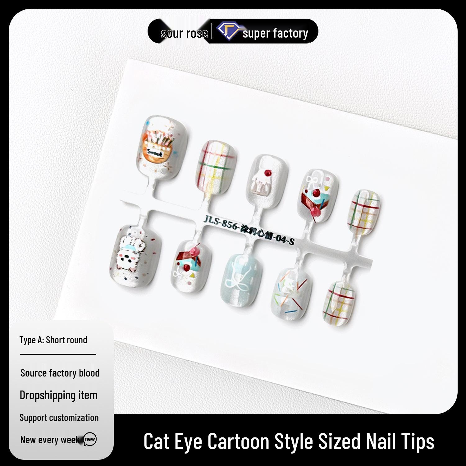 Graffiti Mood Cat Eye Cartoon Wearable Nails - Cute Short Round Hand-Painted Manicure M (Without Adhesive)
Graffiti Mood Cat Eye Cartoon Wearable Nails - Cute Short Round Hand-Painted Manicure M (Without Adhesive)