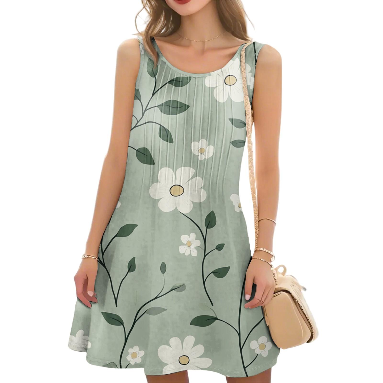 Women s Casual Fashion Floral Print Round Neck Sleeveless Dress S
Women s Casual Fashion Floral Print Round Neck Sleeveless Dress S