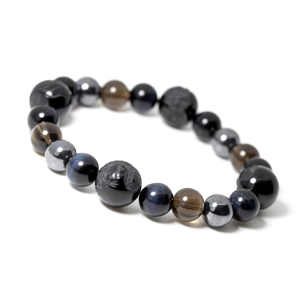 Pascle Men s Power Stone Bracelet, Four Divine Beasts Carved Morion Smoky Quartz & Tiger Eye, Wealth Career Luck Amulet, Natural Gemstone Gift чорний
Pascle Men s Power Stone Bracelet, Four Divine Beasts Carved Morion Smoky Quartz & Tiger Eye, Wealth Career Luck Amulet, Natural Gemstone Gift чорний