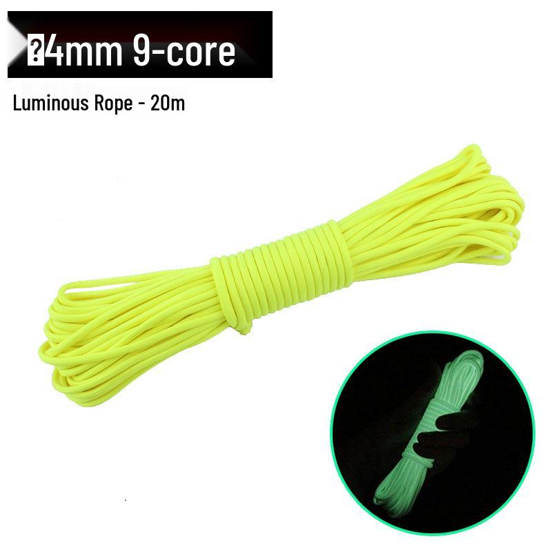 Luminous 9-Core Nylon Paracord: 20m Fluorescent Outdoor Camping Tent Rope for Climbing, Rescue, and Binding 2000 cm length, 4 mm thickness
Luminous 9-Core Nylon Paracord: 20m Fluorescent Outdoor Camping Tent Rope for Climbing, Rescue, and Binding 2000 cm length, 4 mm thickness