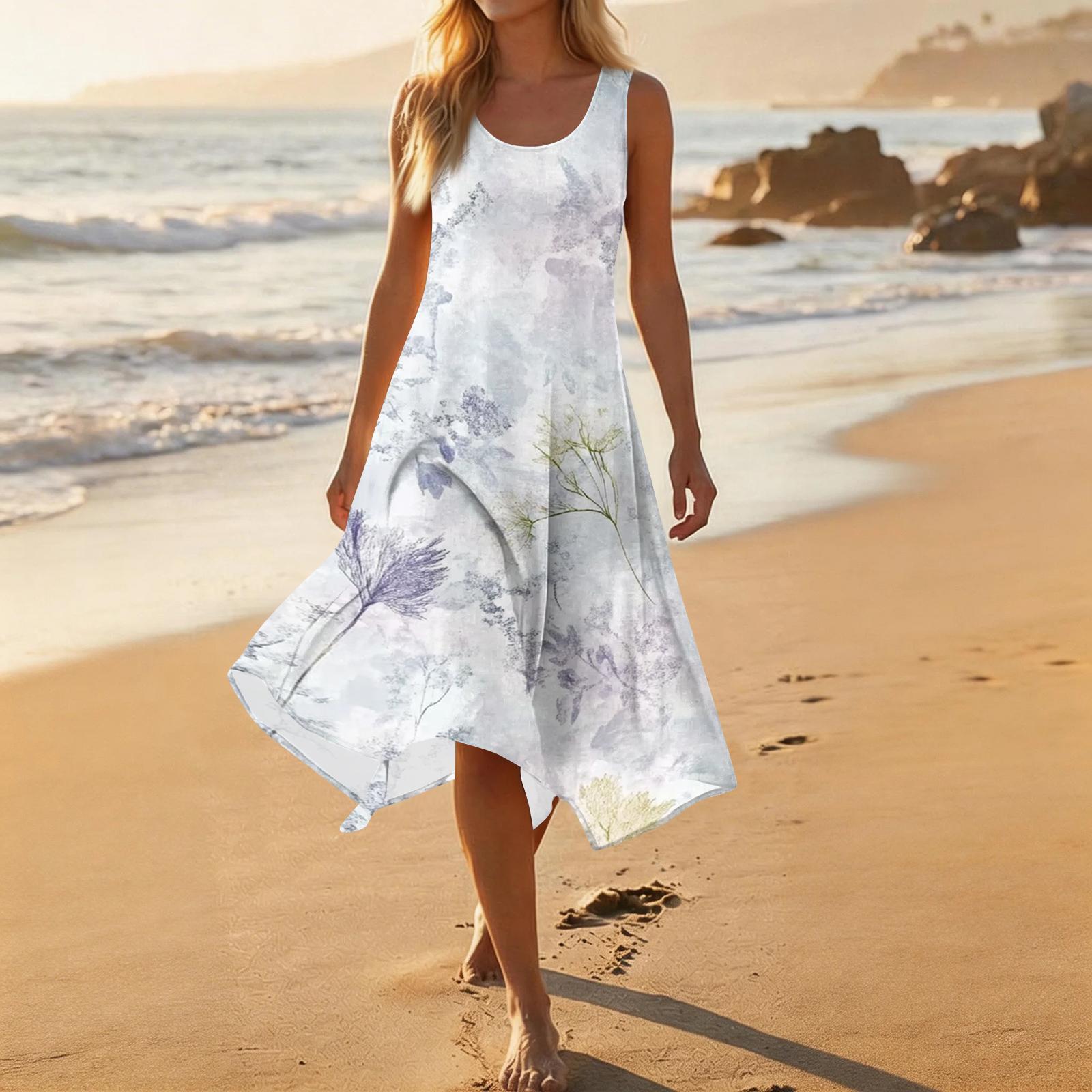 Sleeveless A Line Midi Dress with Abstract Artistic Print Lightweight Fabric Flowing Hem Casual Style XL білий
Sleeveless A Line Midi Dress with Abstract Artistic Print Lightweight Fabric Flowing Hem Casual Style XL білий