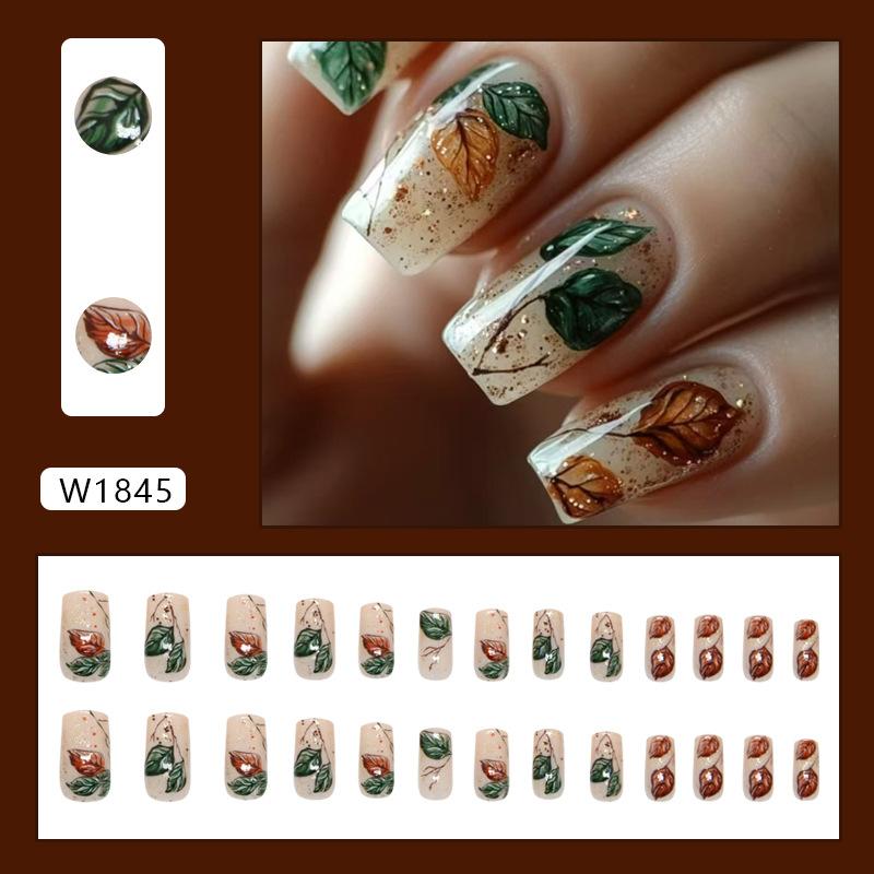 Autumn and winter fine flash atmosphere leaves Chinese European square white ins European and American style nail art pieces 24 pieces
Autumn and winter fine flash atmosphere leaves Chinese European square white ins European and American style nail art pieces 24 pieces