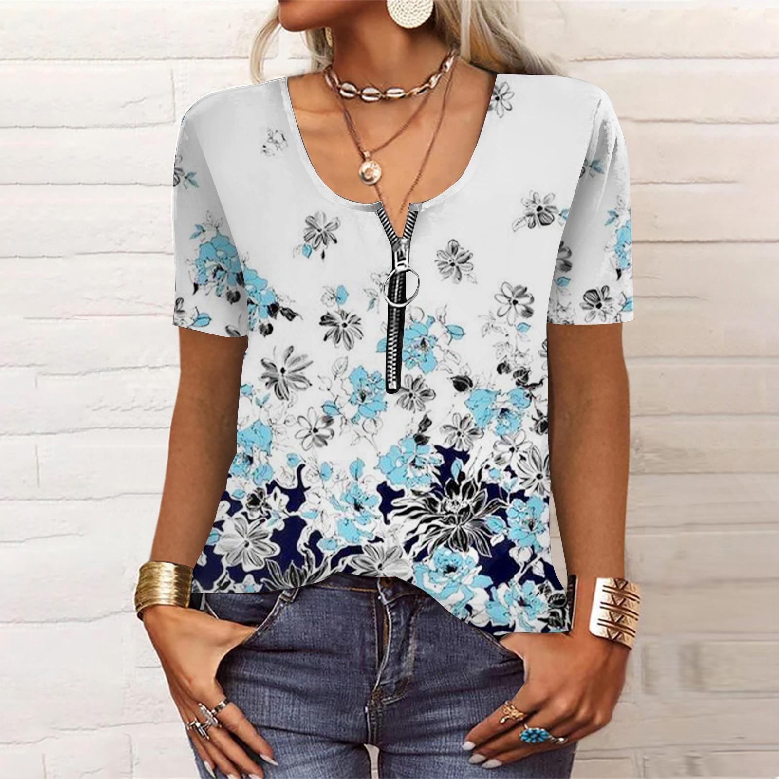 Женская повседневная мода с коротким рукавом с принтом и круглым вырезом, свободный топ с короткими рукавами XL светло-синий
Женская повседневная мода с коротким рукавом с принтом и круглым вырезом, свободный топ с короткими рукавами XL светло-синий