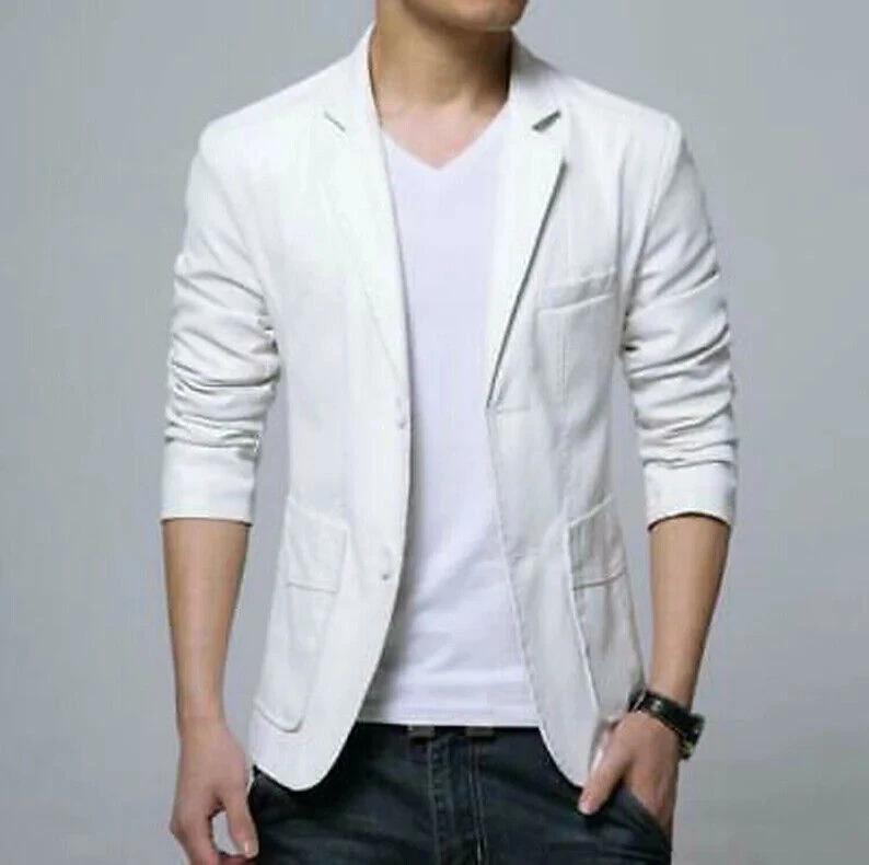 100%Handmade Leather Men New Stylish Party Causal White Blazer Formal Business S
100%Handmade Leather Men New Stylish Party Causal White Blazer Formal Business S