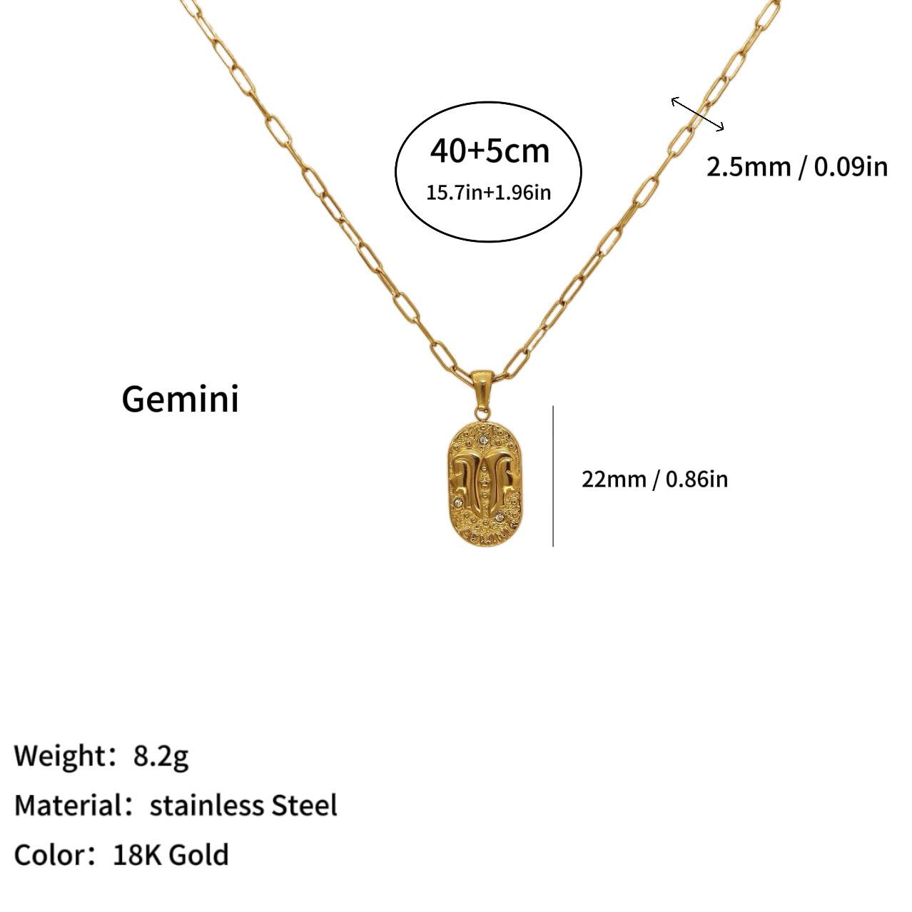 18K Gold-Plated Zodiac Pendant Necklace with Zircon
18K Gold-Plated Zodiac Pendant Necklace with Zircon