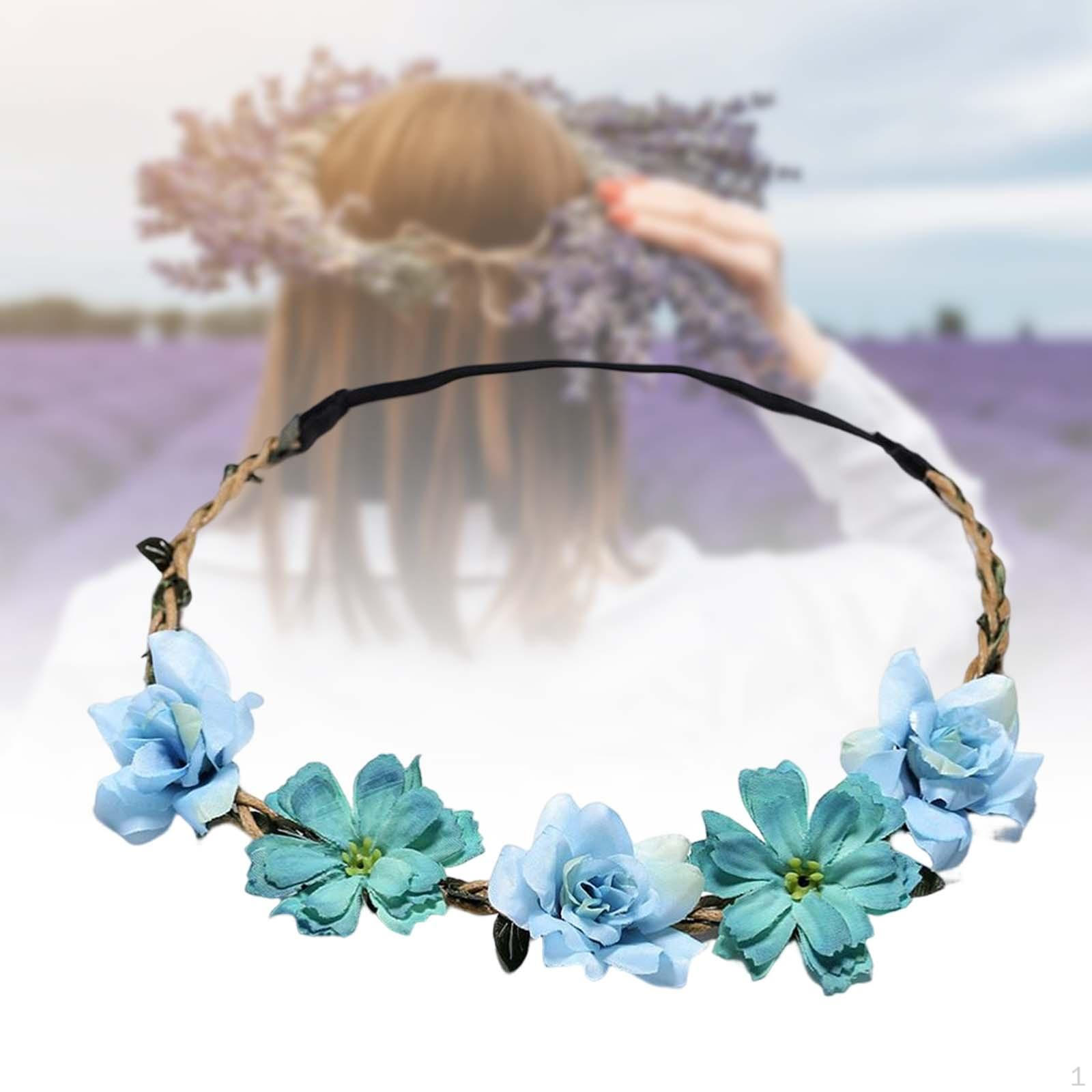 Floral Hairband Adjustable Flower Tiara for Bridesmaid Costume Cosplay Festival New blue
Floral Hairband Adjustable Flower Tiara for Bridesmaid Costume Cosplay Festival New blue