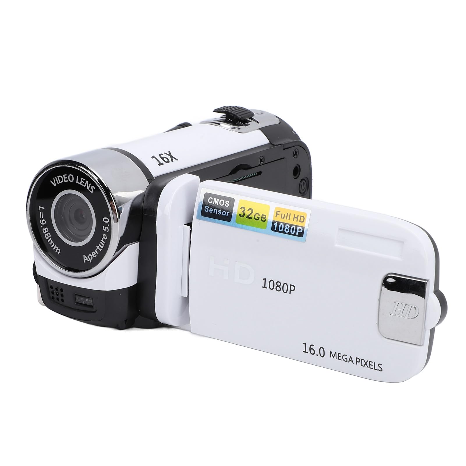 16MP 1080P Video Camera with 2.4-inch Color Screen, 16x Digital Zoom, and Image Stabilization for Travel and Growth Recording (White)
16MP 1080P Video Camera with 2.4-inch Color Screen, 16x Digital Zoom, and Image Stabilization for Travel and Growth Recording (White)