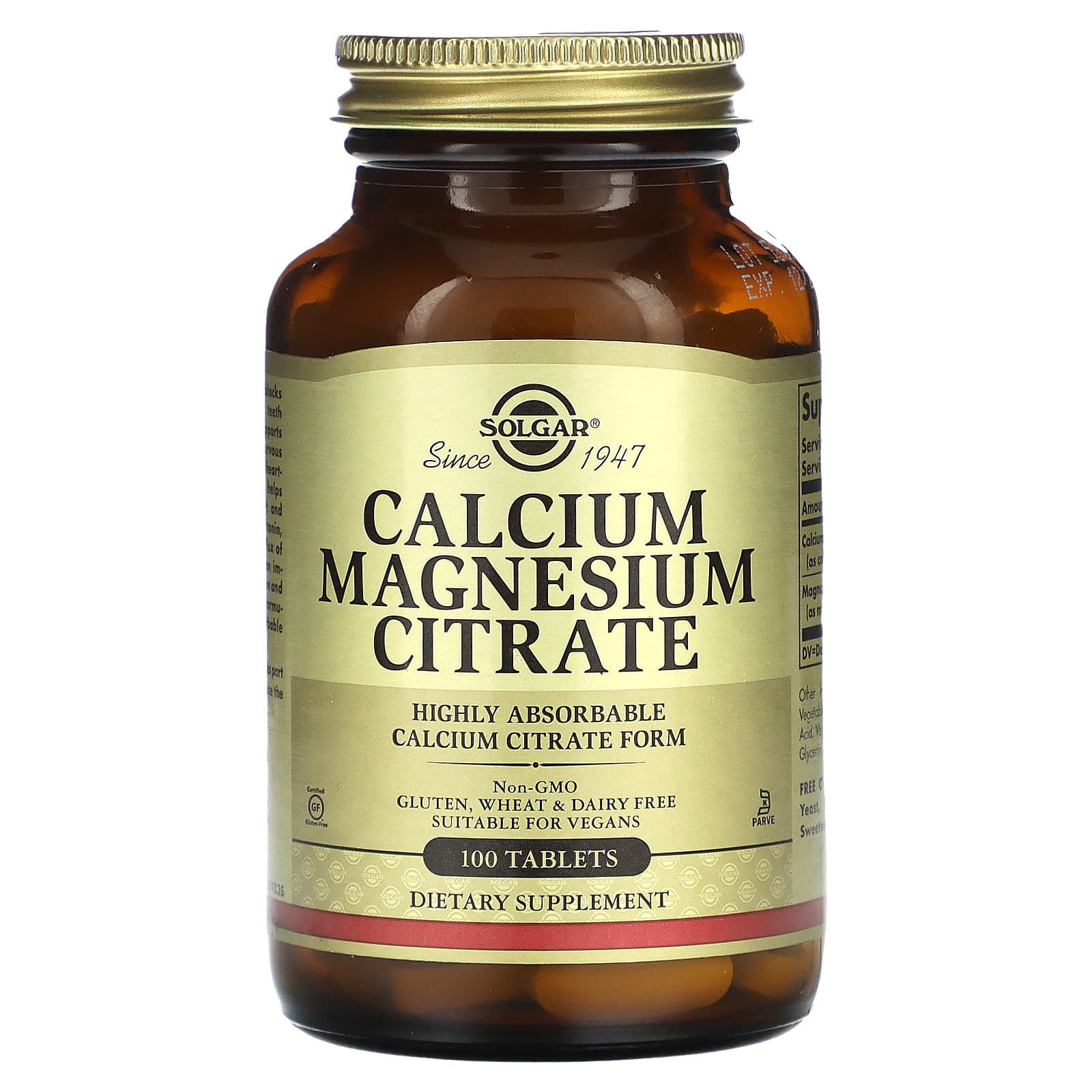 Calcium Magnesium Citrate, 100 Tablets
Calcium Magnesium Citrate, 100 Tablets