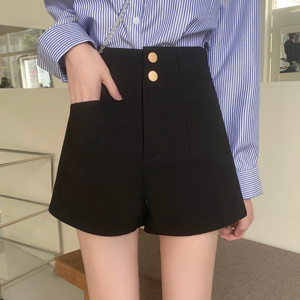 Buttons High Waist Suit Shorts with Pocket Solid Hot Pants Fashion Summer A-line Shorts Office M
Buttons High Waist Suit Shorts with Pocket Solid Hot Pants Fashion Summer A-line Shorts Office M