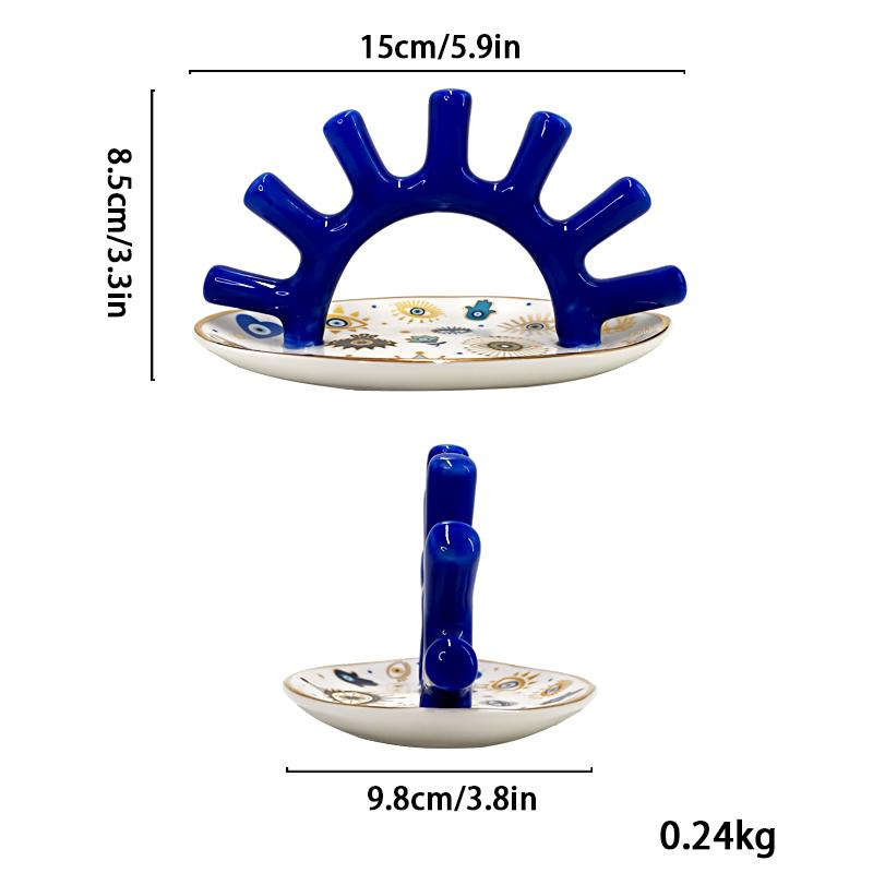 Multifunctional Ring Display Rack Earring Necklace Jewelry Storage Organizer Evil Eyes Ceramics Storage Tray Makeup Table Decor синий
Multifunctional Ring Display Rack Earring Necklace Jewelry Storage Organizer Evil Eyes Ceramics Storage Tray Makeup Table Decor синий