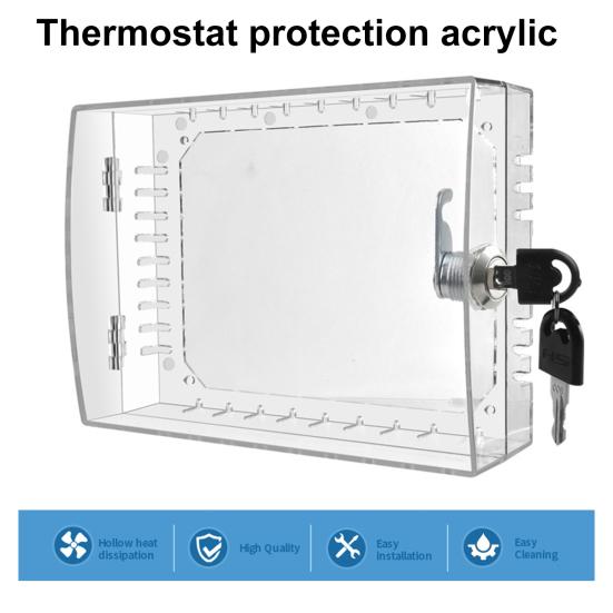 Прозорий замок для термостата з 2 ключами Дім Квартира Офіс Школа Настінне кріплення Кришка термостата Універсальний великий захист термостата змінного струму прозорий
Прозорий замок для термостата з 2 ключами Дім Квартира Офіс Школа Настінне кріплення Кришка термостата Універсальний великий захист термостата змінного струму прозорий