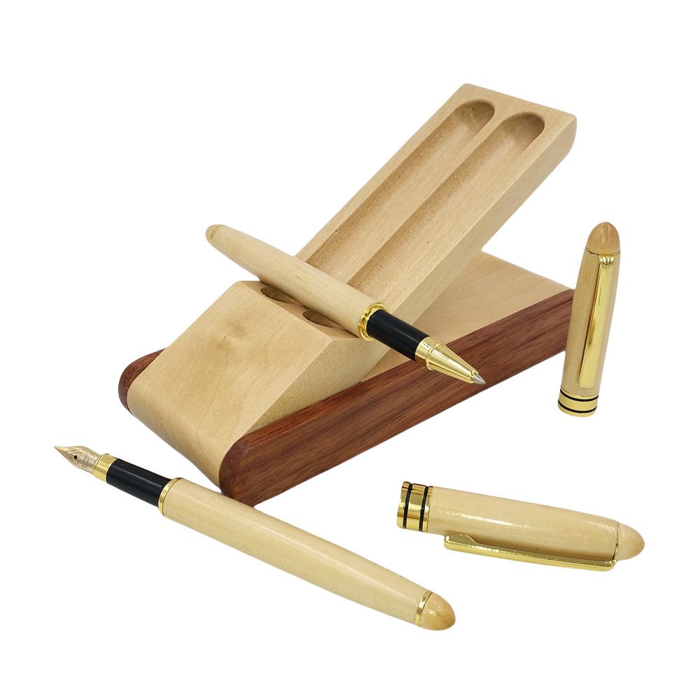Maple Wood Fountain Pen Set with Ink Cartridges - 26 Da Ming Jian Business Gift, Custom Logo Available Two Ballpoint Pens + Wood Box
Maple Wood Fountain Pen Set with Ink Cartridges - 26 Da Ming Jian Business Gift, Custom Logo Available Two Ballpoint Pens + Wood Box