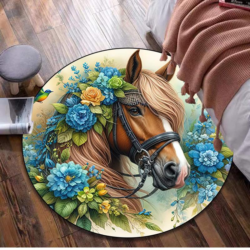 Horse Circular Rug - Office Decorative Carpet For Living Room Bedroom Door Mat Floor Rug Computer Chair Area Rug 80x80cm( 31x31in)
Horse Circular Rug - Office Decorative Carpet For Living Room Bedroom Door Mat Floor Rug Computer Chair Area Rug 80x80cm( 31x31in)