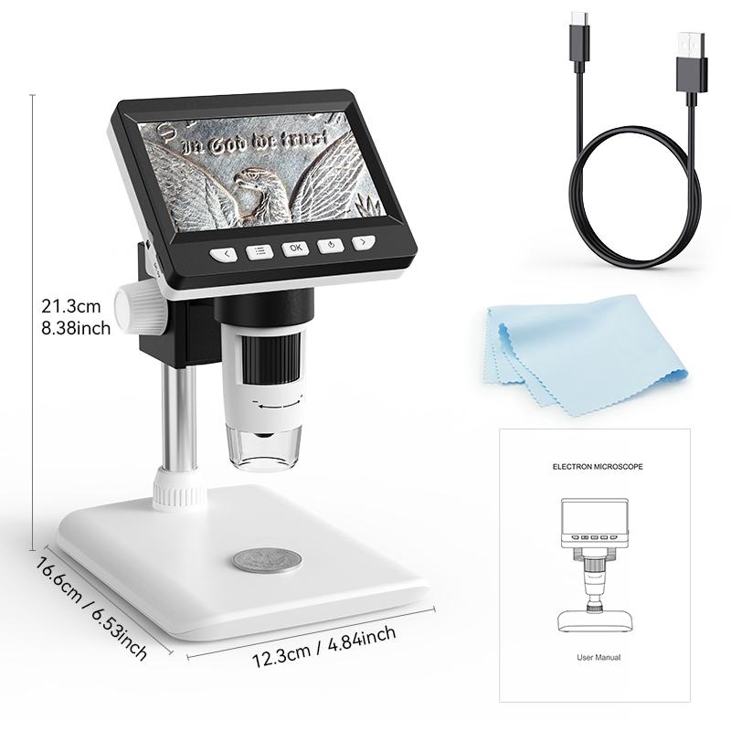 4,3-дюймовый цифровой микроскоп с 1000-кратным увеличением, 2-мегапиксельная HD-камера, электронный микроскоп, увеличительное стекло для пайки, ремонта телефонов, 8 светодиодов, печатная плата 1000X белый
4,3-дюймовый цифровой микроскоп с 1000-кратным увеличением, 2-мегапиксельная HD-камера, электронный микроскоп, увеличительное стекло для пайки, ремонта телефонов, 8 светодиодов, печатная плата 1000X белый