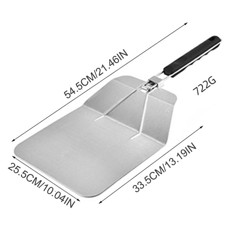 Лопатка для пиццы из нержавеющей стали, очень большая металлическая лопатка для пиццы со складной ручкой, экономящая место, эргономичная ручка для кухни
Лопатка для пиццы из нержавеющей стали, очень большая металлическая лопатка для пиццы со складной ручкой, экономящая место, эргономичная ручка для кухни