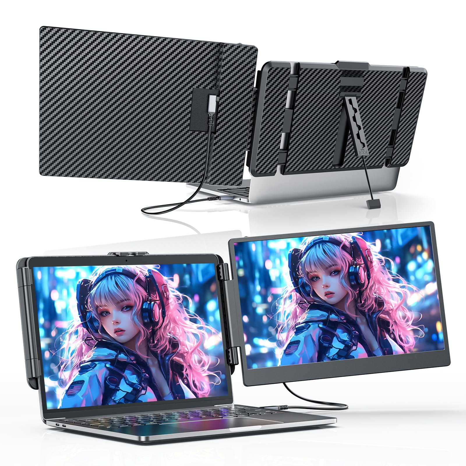 Laptomo S1 Dual Monitor 14 Inch IPS Portable Monitor FHD 1080P Dual Screen Laptop Display Expansion, Suitable for Laptop 13-17 Inch with USB-CHDMI
Laptomo S1 Dual Monitor 14 Inch IPS Portable Monitor FHD 1080P Dual Screen Laptop Display Expansion, Suitable for Laptop 13-17 Inch with USB-CHDMI