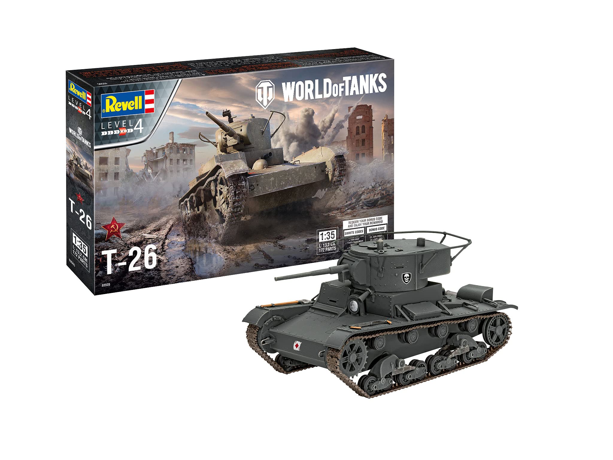 Revell World of Unvarnished 03505 Scale Plastic Model Kit by Mittel Tanks, T-26 135
Revell World of Unvarnished 03505 Scale Plastic Model Kit by Mittel Tanks, T-26 135