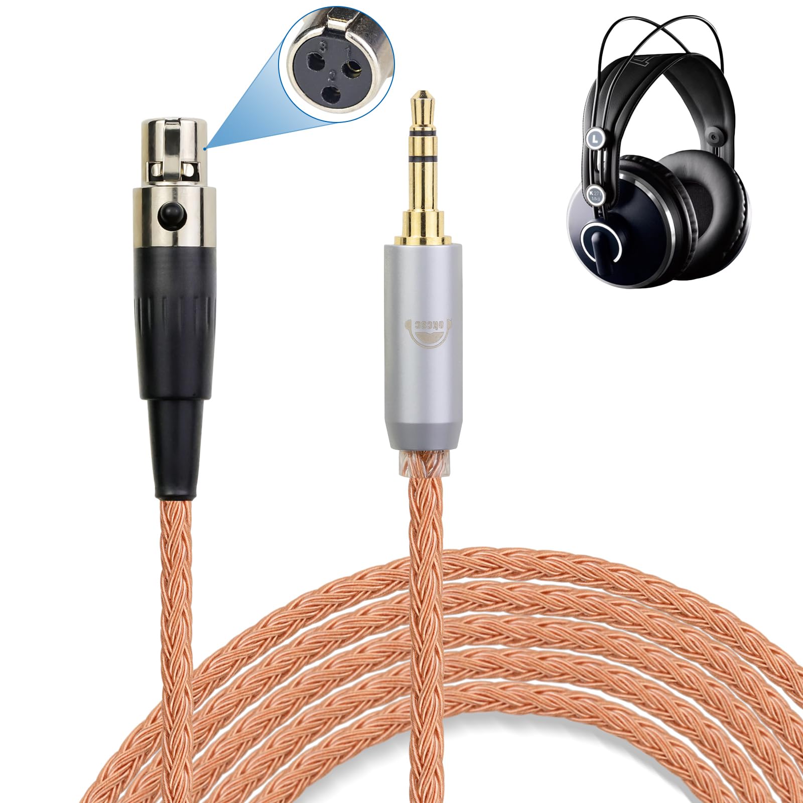 okcsc ZT16 Headphone Cable Q701 Connector Replacement Cable for Earphones and Headphones 16 Cores Pure Copper Compatible with K171 Length XLR-3Pin
okcsc ZT16 Headphone Cable Q701 Connector Replacement Cable for Earphones and Headphones 16 Cores Pure Copper Compatible with K171 Length XLR-3Pin