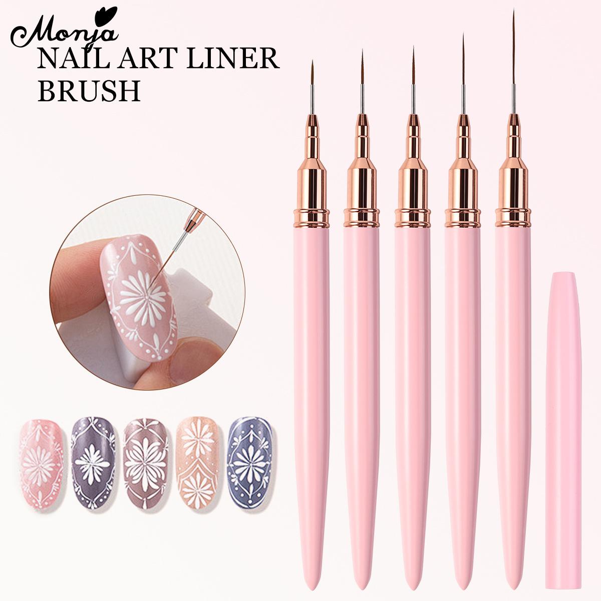 Monja Nail Art Brush UV Gel Polish Painting Drawing Pen Liner French Gradient Floral Patterns Paint Brush Manicure Design Design Tools
Monja Nail Art Brush UV Gel Polish Painting Drawing Pen Liner French Gradient Floral Patterns Paint Brush Manicure Design Design Tools
