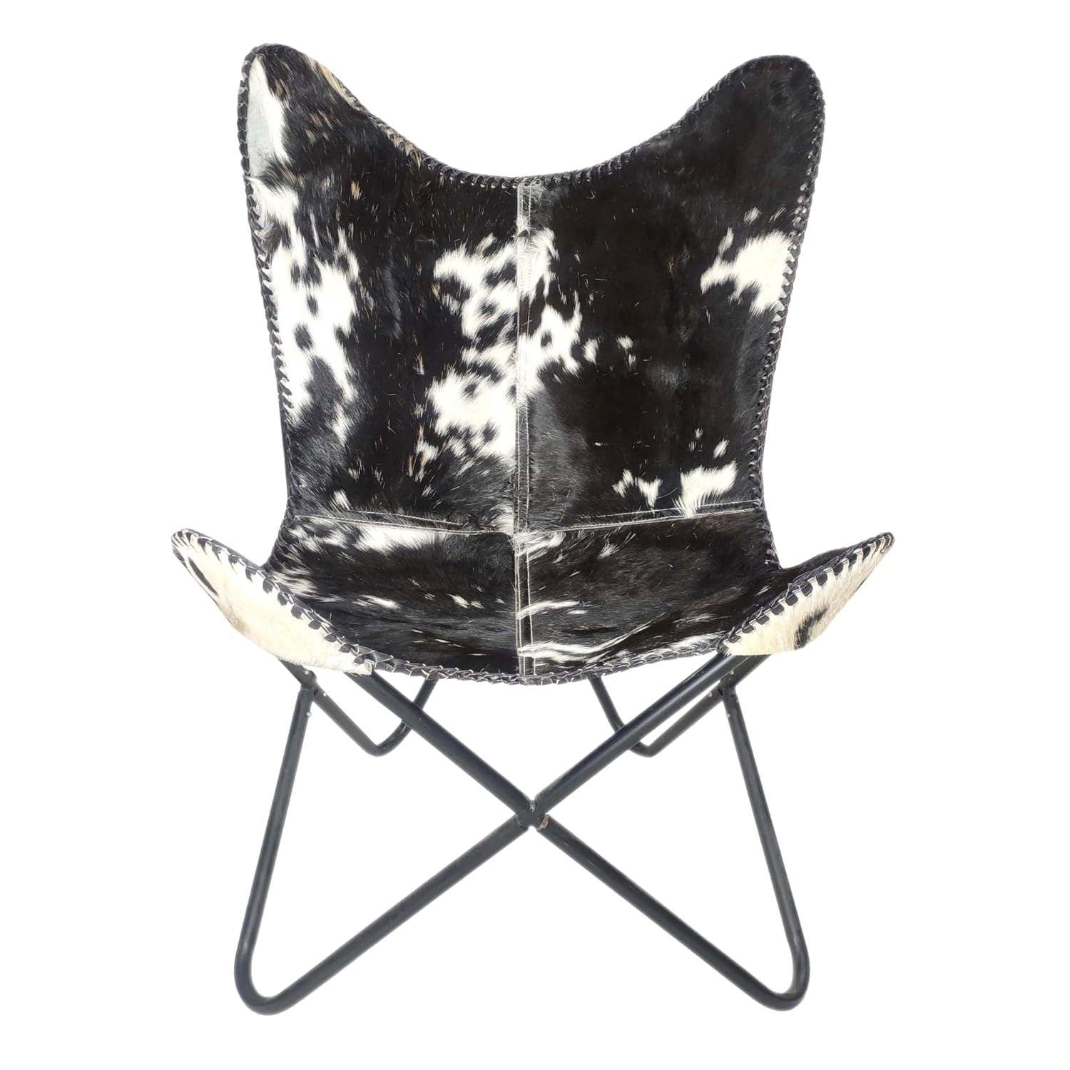 Stylish Relaxing Hair On Leather Butterfly Chair Folding Balck & White Armchair for Framhouse, Living Room, Bedroom, Office Leather Chair
Stylish Relaxing Hair On Leather Butterfly Chair Folding Balck & White Armchair for Framhouse, Living Room, Bedroom, Office Leather Chair